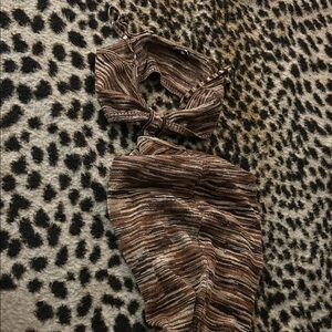 Fashion Nova Brown Knit Dress